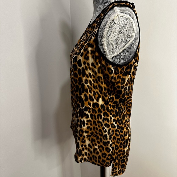 EUC Express Keyhole Cheetah Print Small Sleeveless Women’s Tank Top. Zipper Back - Picture 10 of 11